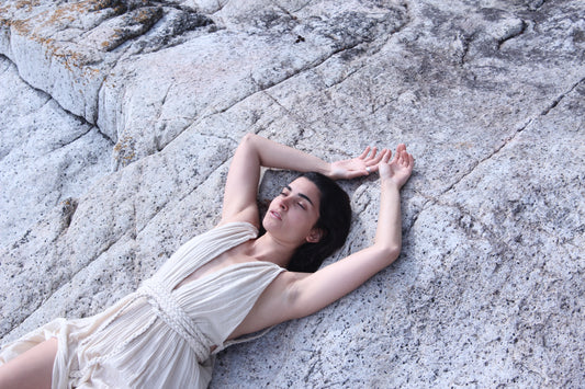 Beige Cotton Breathable Summer Maxi Dress