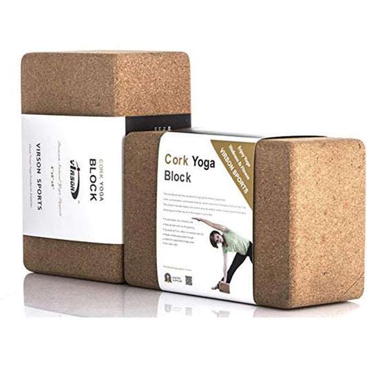1PC VIRSON cork yoga block,non-toxic, antibacterial, sweep-absorbing